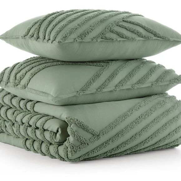 Koolaburra By Ugg Koolawash Campbell Twin/XL Comforter Set w/Shams- Desert Sage - Picture 5 of 11